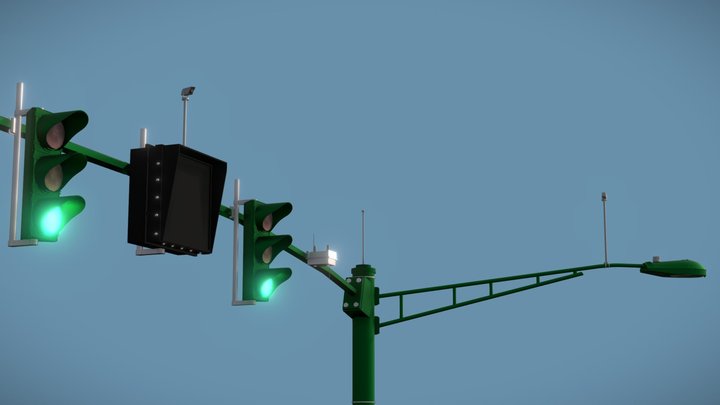 Green Traffic Light 3D Model
