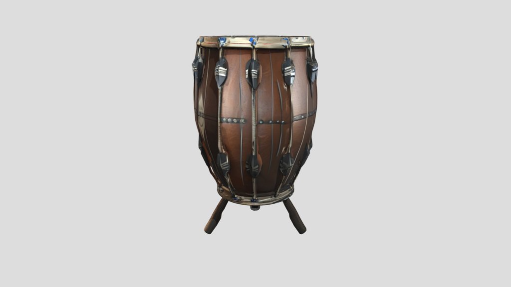 War Drum — 3D Model | Game Ready | PBR Textures