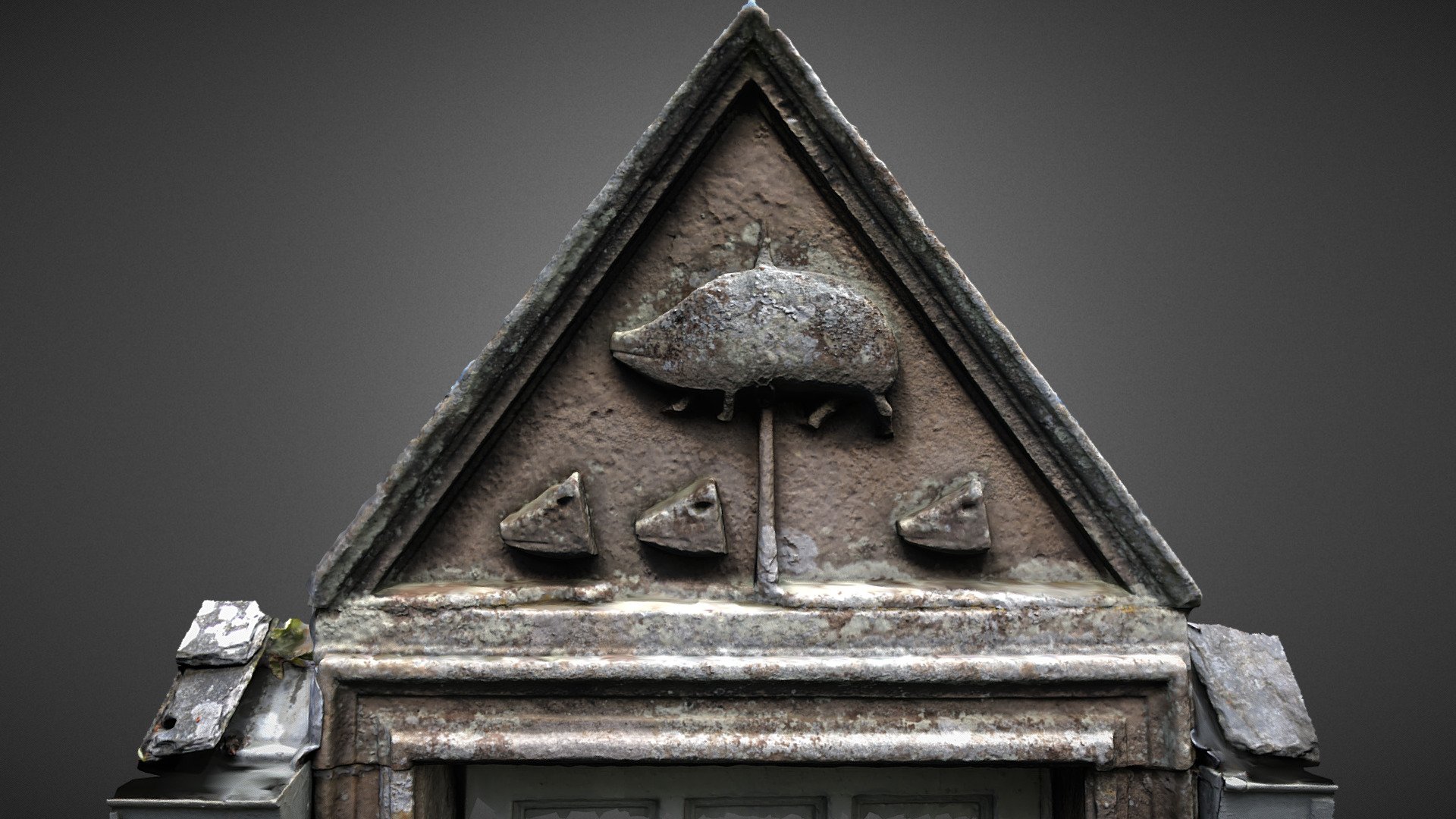 Heraldic panel Swinton Kirk, Scotland — Sketchfab embed 3D viewer