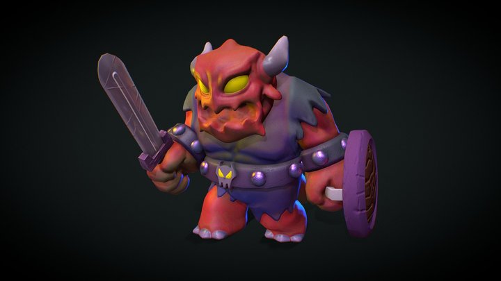 Warrior Red Devil Idle 3D Model