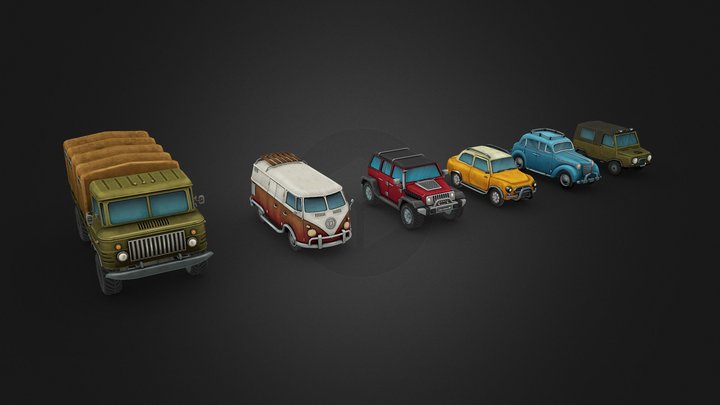 Gaz 66, T1, luaz, gaz 66, moskvich, zaz 969 3D Model