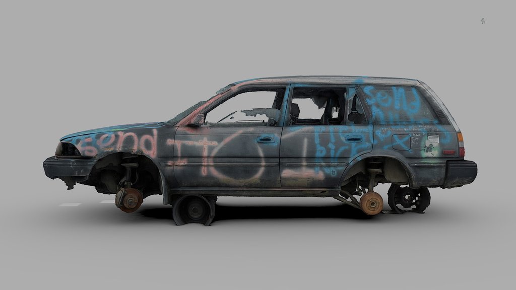 Graffiti'd Toyota Wagon (Raw Scan)
