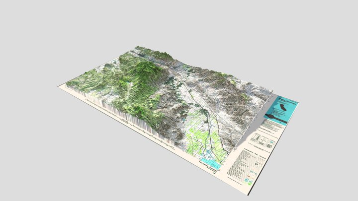 Palm Springs, CA 1984 USGS Historical Topo 3D Model