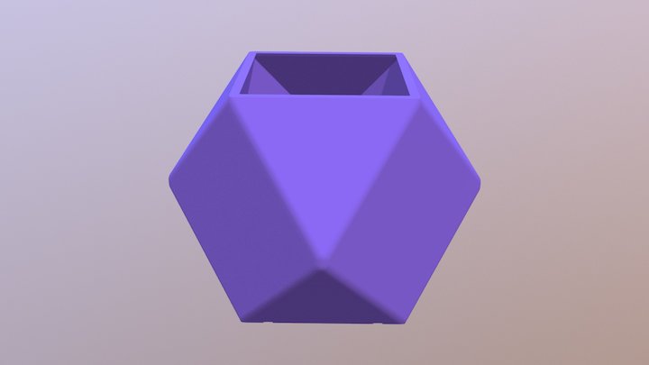 Cuboctahedron Flower Pot 3D Model