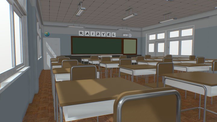 anime-classroom - 3D model by kjll3rvn [4477e6d] - Sketchfab