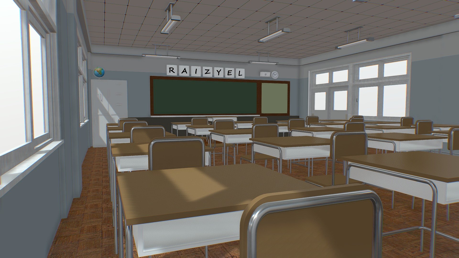 Classroom Model 1 Download Free 3d Model By Vfx Raizyel [cb1e8bd] Sketchfab