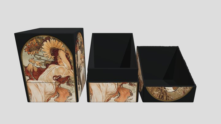 Deck Box - Alponse Maria Mucha: The Seasons 1897 3D Model