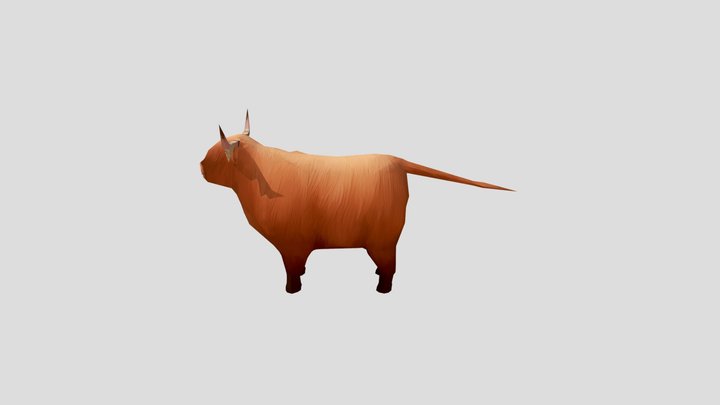Low Poly Highland Cow 3D Model