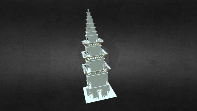 Feuerturm Lowpoly Solo 3D Model