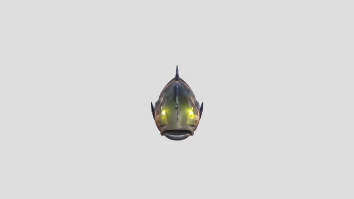 Mythical electric fish with spines 3D Model