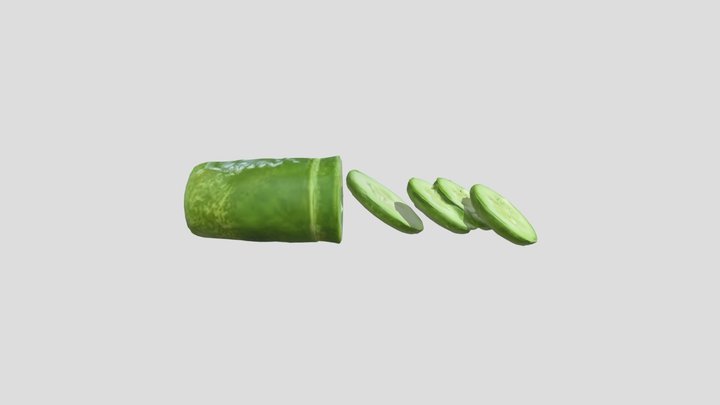 Cut cucumber UGA 3D Model