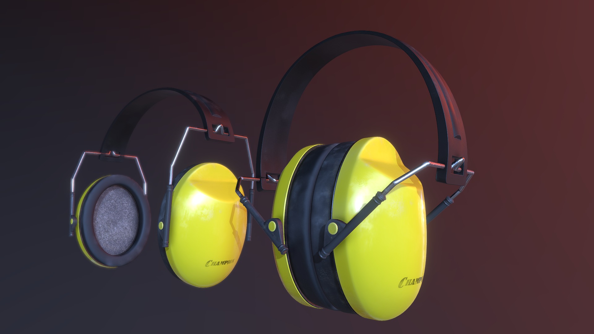 3D model Noise Protection Headphones - This is a 3D model of the Noise Protection Headphones. The 3D model is about a pair of headphones.