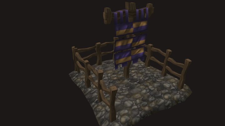 Banner - Village Prop 3D Model
