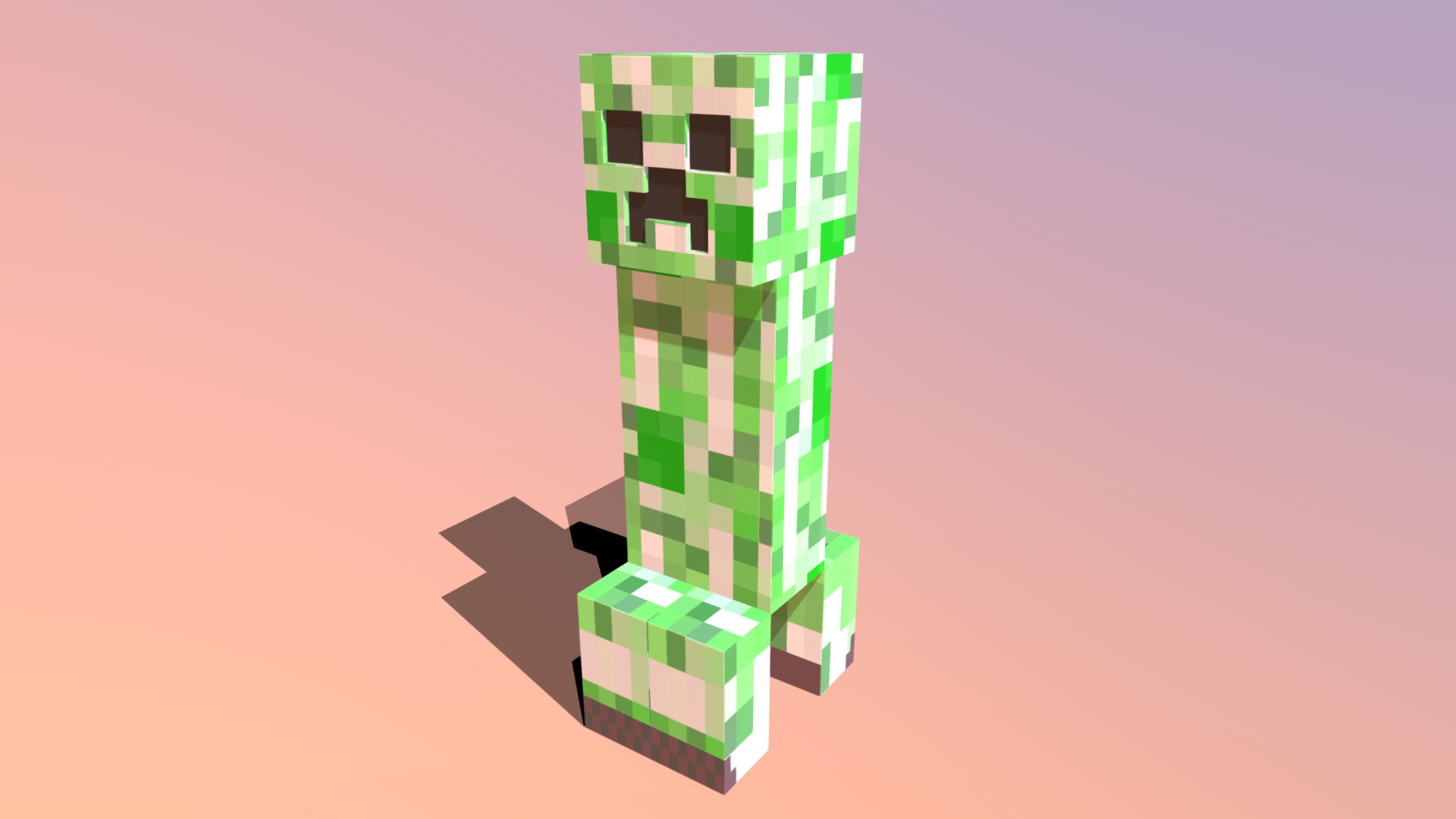 Minecraft Creeper, Creeper, grass, 3D Modeling png