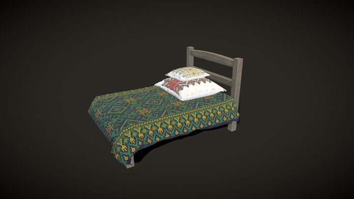 Medieval ukrainian Bed 3D Model