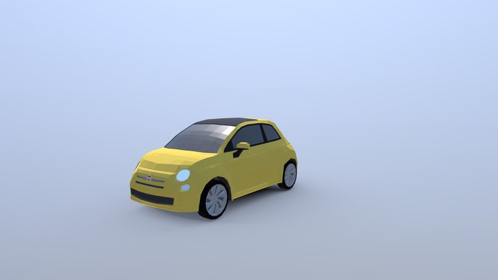 FIAT 500 2020 lowpoly 3D Model