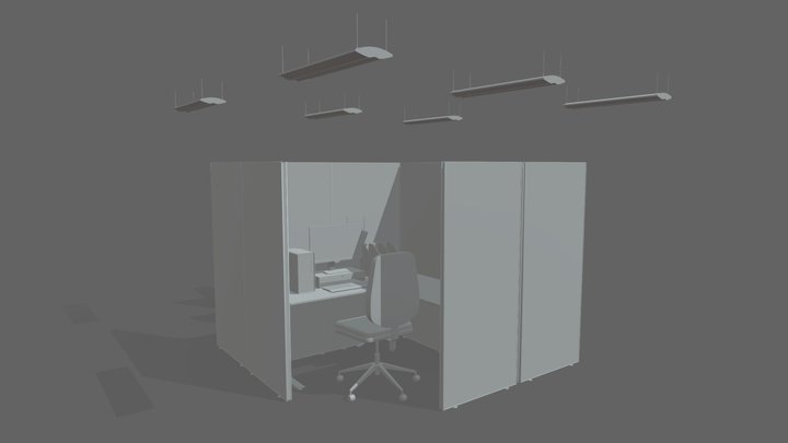 Office cubicle 3D Model