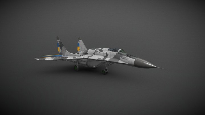 MiG-29 Ukraine Regular 2009 High Visibility 3D Model
