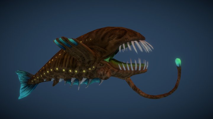 Angler Whale Texturing 3D Model