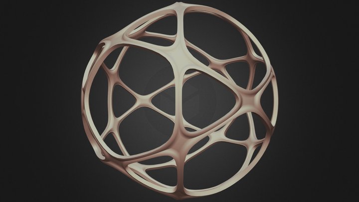 Wireframe Shape Geometric Sports Ball 3D Model