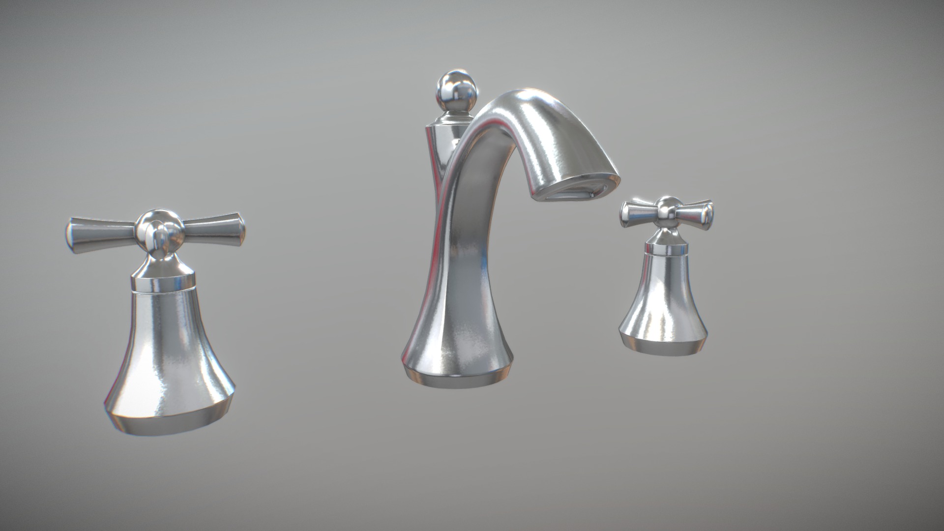 3D model Bathroom Faucet 01 - This is a 3D model of the Bathroom Faucet 01. The 3D model is about a group of faucets.