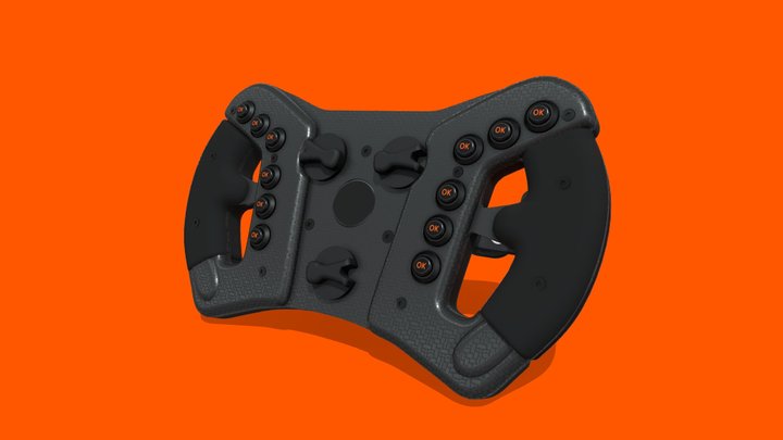 HuLabs GT3R Porsche Racing Wheel 3D Model