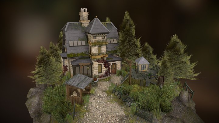 DAE DIORAMA - Grandma's Forest House 3D Model