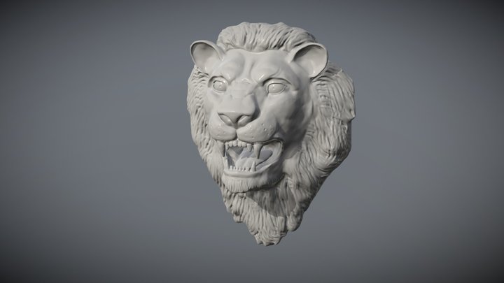 Wall Lion Ornament 3D Model