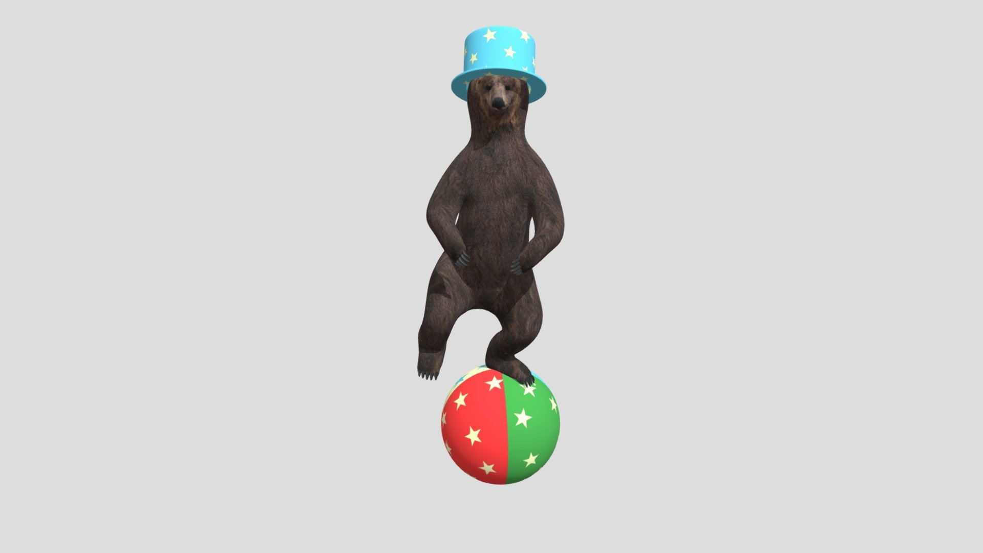 Circus-bear-standing-on-ball-obj