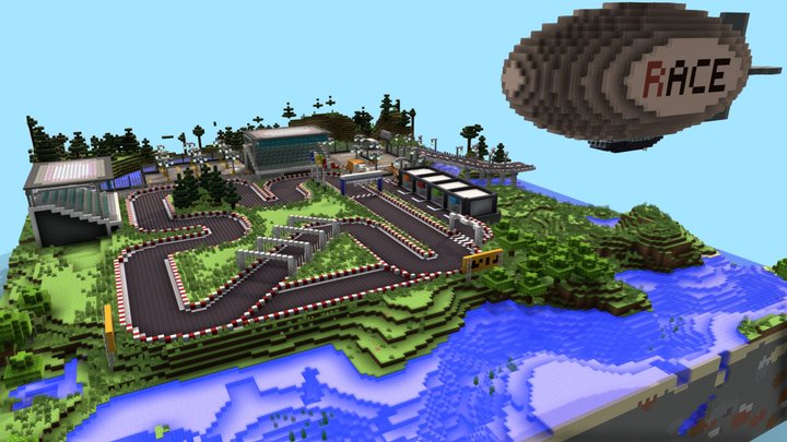 Mini Go kart circuit - Minecraft Build 3D Model