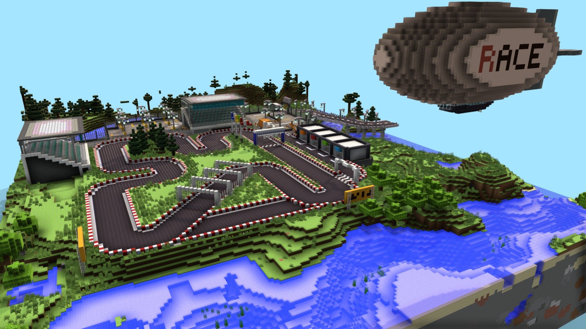Mini Go kart circuit Minecraft Build 3D model by ChrisPy Biker