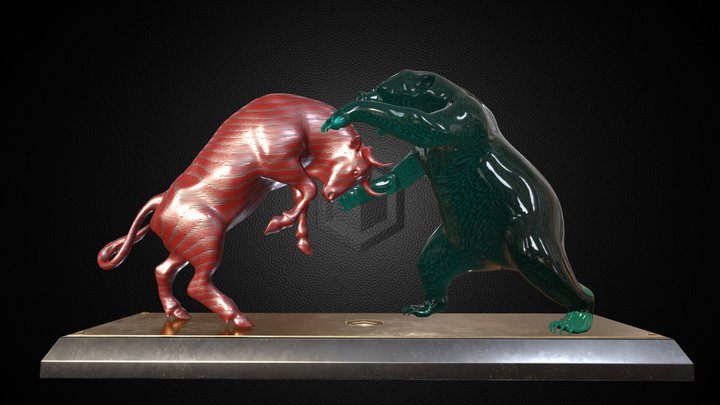 Bull & Bear - Sculpture 3D Model