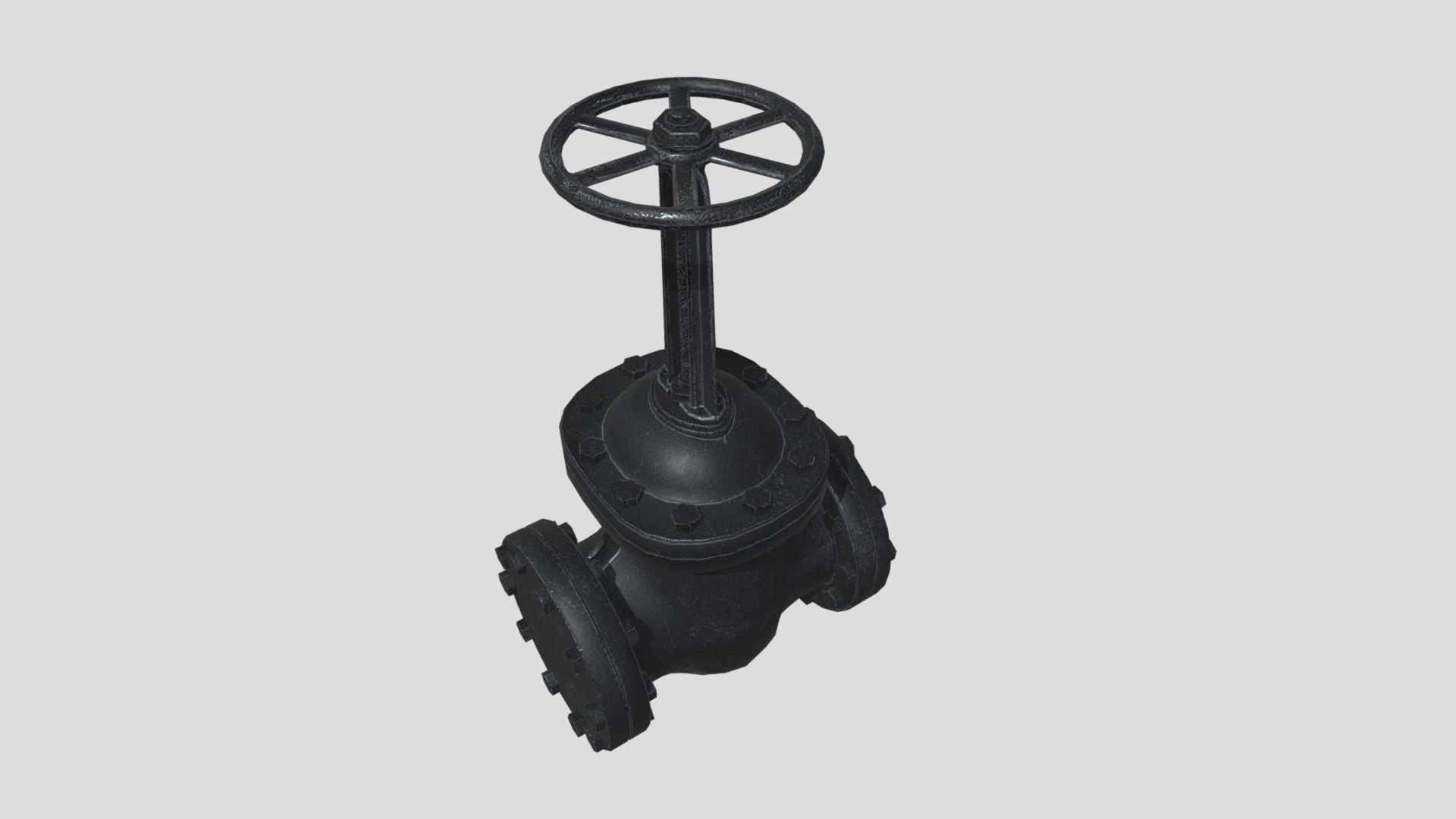 3D model Big pipe check valve - This is a 3D model of the Big pipe check valve. The 3D model is about a black and silver object.