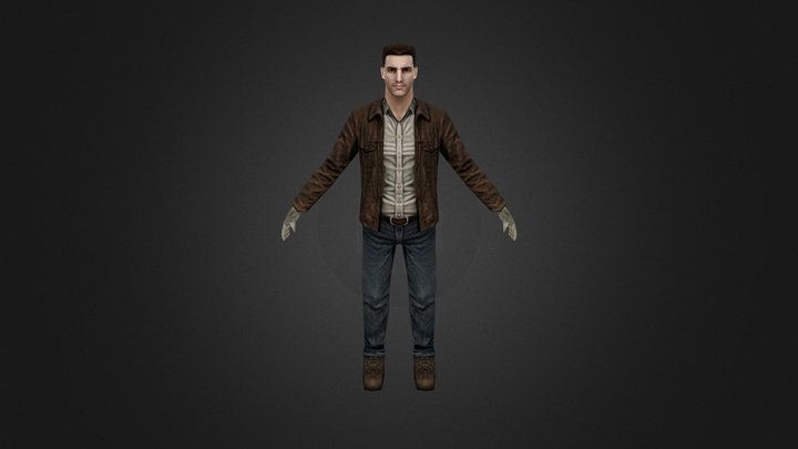 90s Survival Horror Protagonist (PSX Style) 3D Model