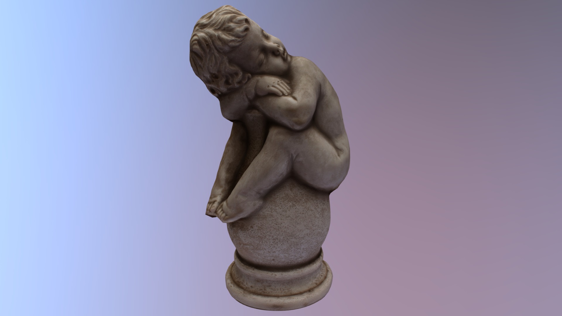 3D model Baby statue - This is a 3D model of the Baby statue. The 3D model is about a statue of a naked baby.