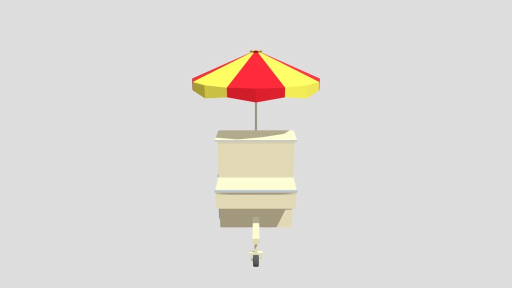 Low Poly Hot Dog Cart