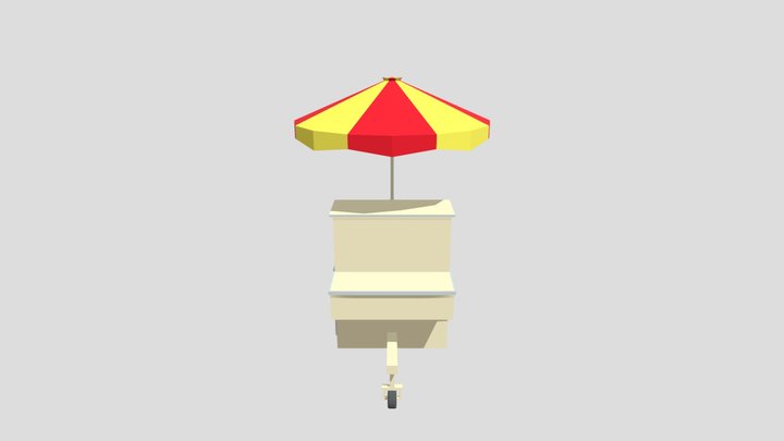 Low Poly Hot Dog Cart