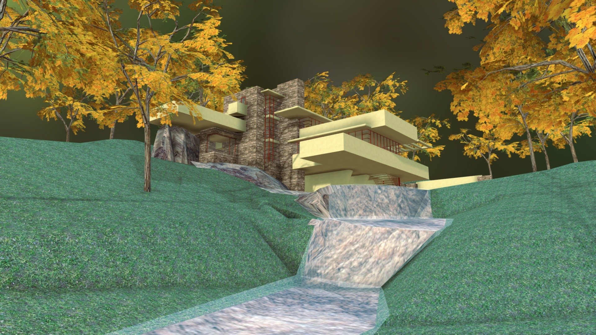 Fallingwater of Frank Lloyd Wright - 3D model by archimore [cb49237 ...