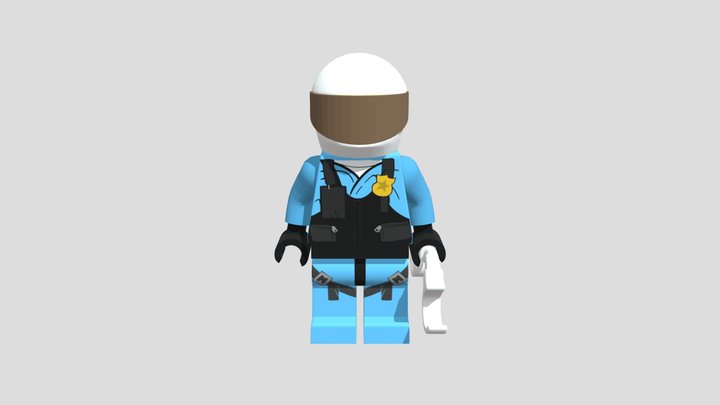 Lego Mini Figure Police Officer 3D Model
