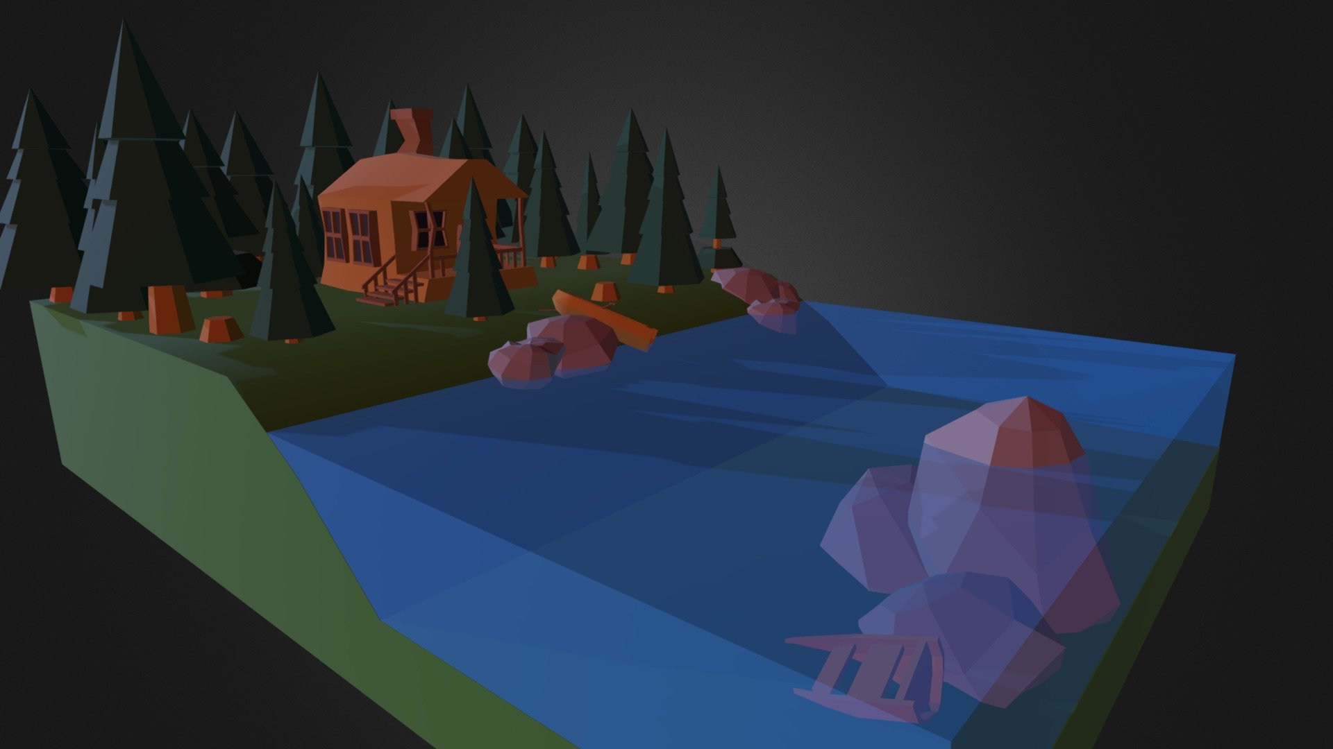 Low Poly Forest Cabin