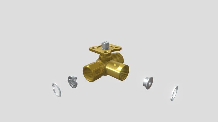 V Ball Valve 3D Model