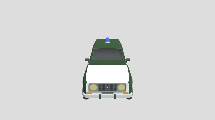 Low Poly Renault 4 Guardia Civil – Modelo 3D gratuito STL