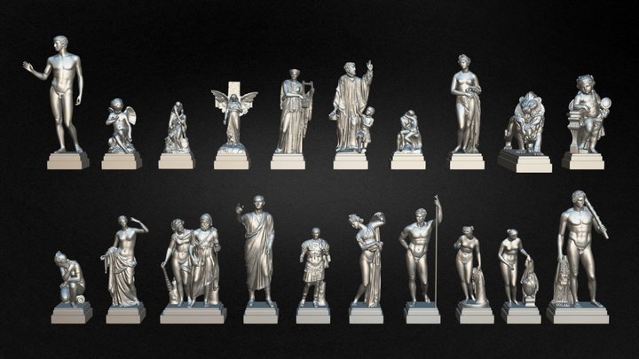 20 Statues Kitbash Vol 04 3D Model