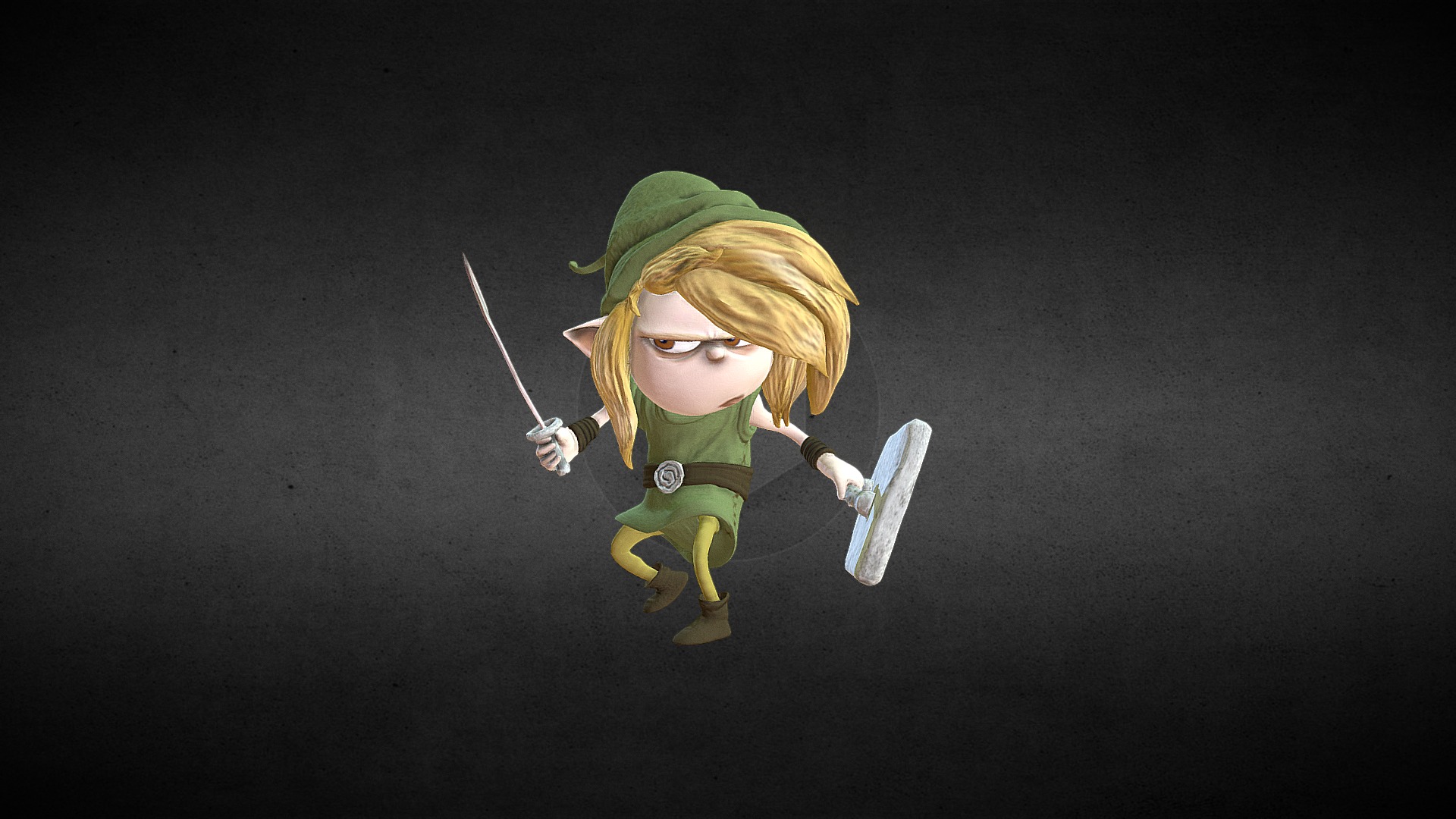 3D model Link – The Legend of Zelda - This is a 3D model of the Link - The Legend of Zelda. The 3D model is about a toy figurine holding a sword.