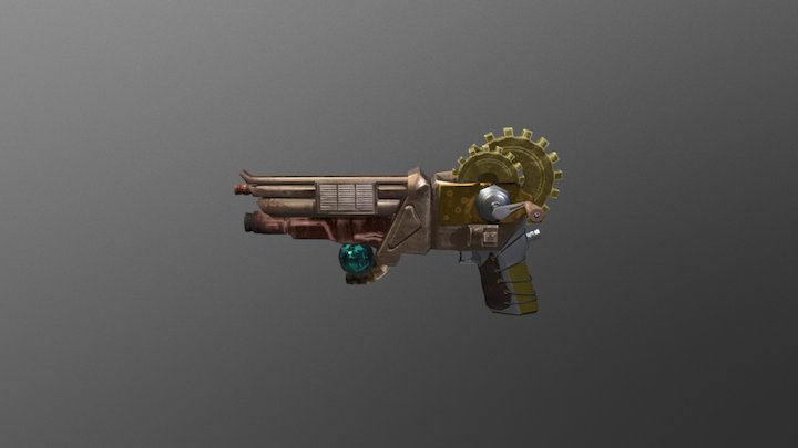 Steampunk Laser Gun 3D Model