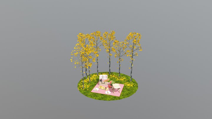 Silver Birch Forest 3D Model
