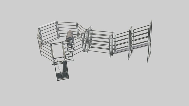 10 Head Fixed Position Cattle Yard 3D Model