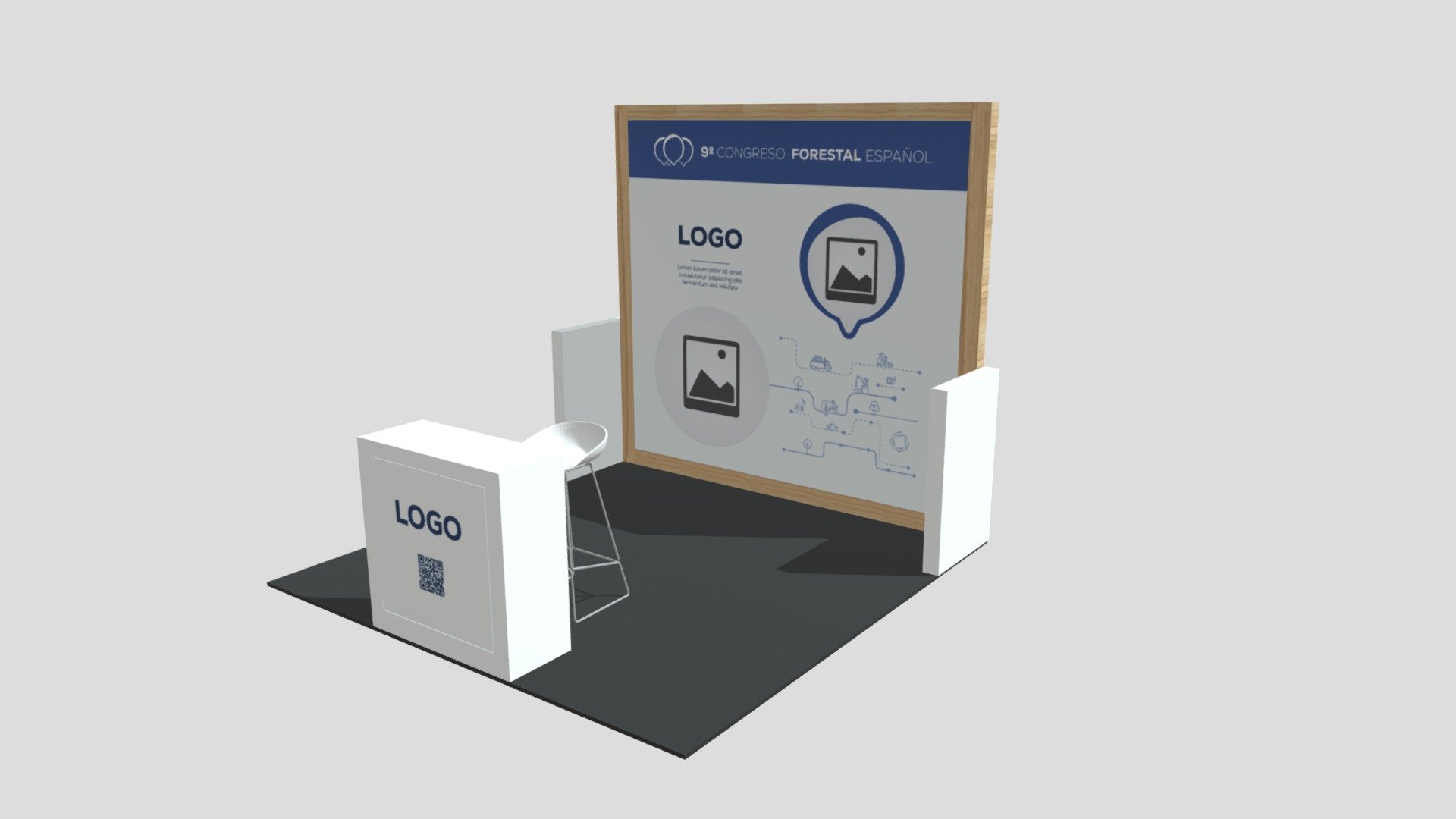 Stand 3x3 — Sketchfab embed 3D viewer