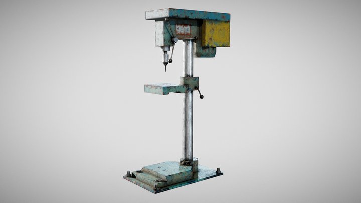 Old  drilling press industrial machine tool 3D Model