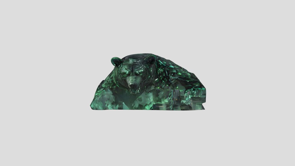Giant cybernetic bear in city